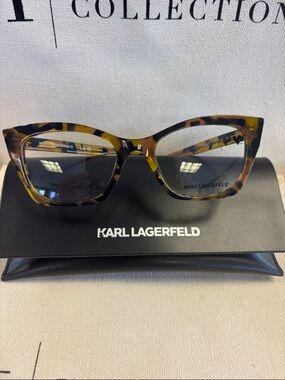 Karl Lagerfeld RX Tortoiseshell Cat-Eye Glasses - Brown & Black